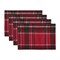 Threadmade Home Pocono Plaid Holiday Fabric Placemats, Set of 4, Holiday - 13"W x 19"L